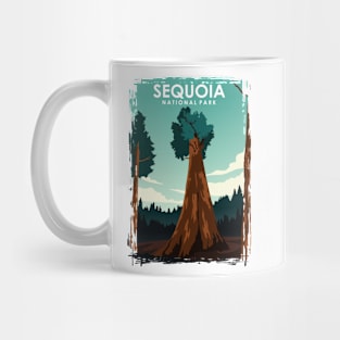 Sequoia National Park Vintage Minimal Travel Poster Mug